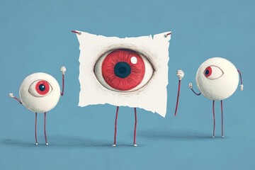 Close-up of the eye, cataract, red eye with blood vessels.. Beautiful simple AI generated image