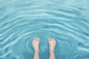 Close-up of sparkling water. This photo captures the beauty of water and light, great for illustrating nature.. Beautiful simple AI generated image