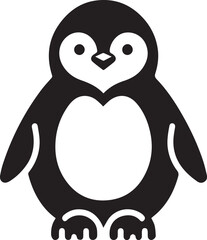 Penguin silhouette icon vector art illustration
