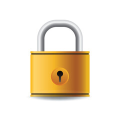 Realistic brass lock illustration with intricate details, ideal for security and privacy themes