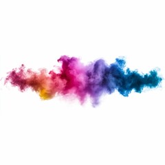 Colorful powder explosions isolated on a white background