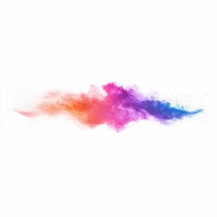 Obraz premium Colorful powder explosions isolated on a white background