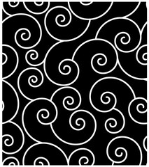 seamless swirl texture on black background