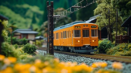 Fototapeta premium Little train in a micro city