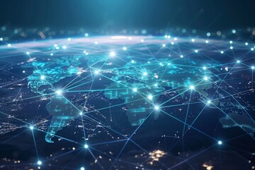 Obraz premium Global Connectivity and Digital Network