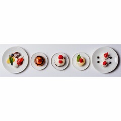 delicious desserts isolated on a white background