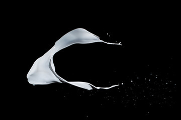 milk or white liquid splash on white background.