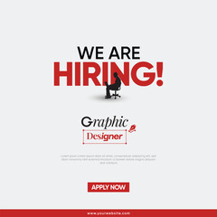 We are hiring Graphic Designer Social Media Post Template. We are Hiring Design Template. Hire Graphic Designer Banner Design.