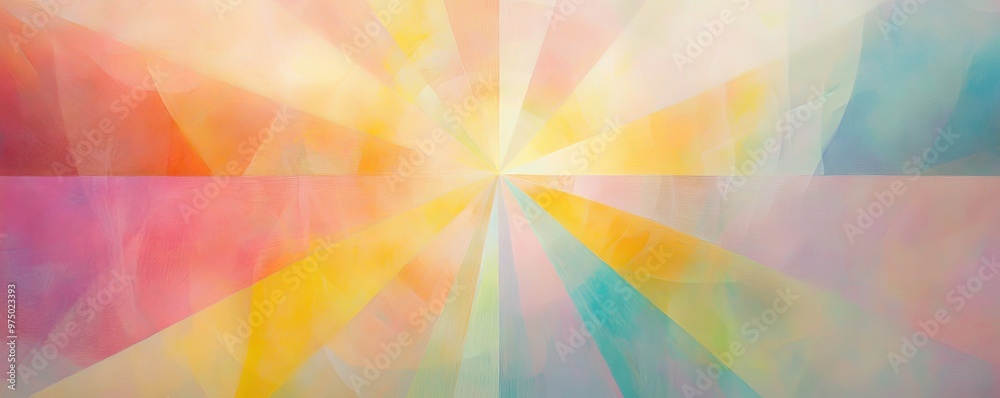 Poster colorful abstract geometric pattern with radiant hues and soft gradients