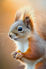 Obraz premium vertical close up illustration of a squirrel