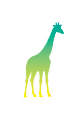 The silhouette of a giraffe. Original vector illustration in vintage style.