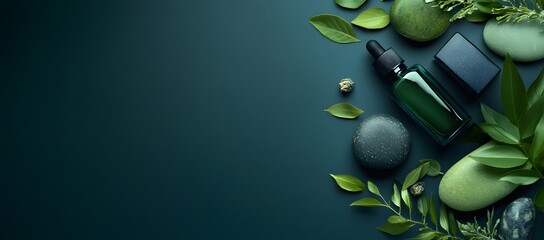 Photo of Green Leaves and Various Medicine Pills on a Vibrant, Colorful Background Representing Health, Wellness, and Natural Remedies in Pharmaceutical Context