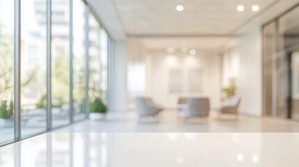 Fototapeta premium White Open Space Office Interior. AI generated illustration