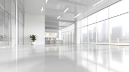 Obraz premium White Open Space Office Interior. AI generated illustration