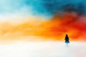 Fototapeta premium Spectral Pirate Saga: Haunting the Sands of Time in Watercolor