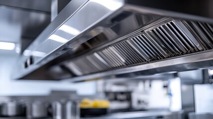 Industrial Kitchen Exhaust Hood. AI generated illustration