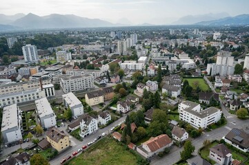 Bregenz von oben Vorkloster, Rieden Rheintal Vorarlberg Österreich 