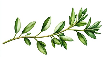 Obraz premium Branch of a green leafed tree on a white background with text/image insertion clip