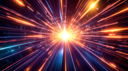 Naklejka premium Energy flow in lightspeed transmission