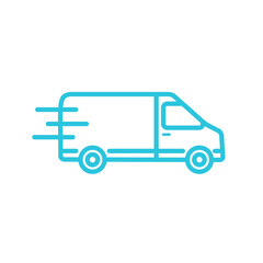 Moving van icon. Isolated on white background. From blue icon set.