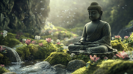 bodhisattva lord buddha statue monk meditating buddhism culture religion