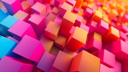 Obraz premium Abstract Colorful 3D Cubes Pattern Background