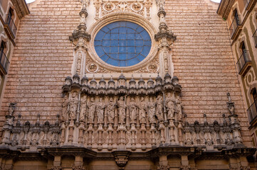 Historic basilica at Montserrat monastery in Spain near Barcelona.