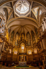 Fototapeta premium Historic basilica at Montserrat monastery in Spain near Barcelona.