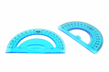 flexible, bendable, blue drafting protractor