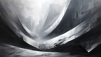 Abstract Digital Painting of Curved Lines and Shapes