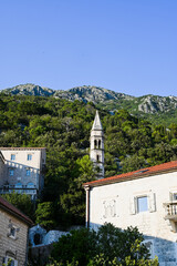 Fototapeta premium Postcard Scene of Perast, Bay of Kotor, Montenegro - beautiful holiday destination in the Balkans - Summertime
