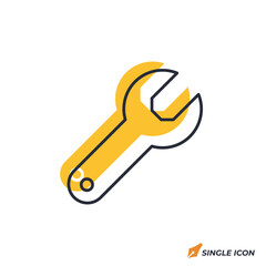 wrench icon vector illustration. wrench symbol isolated on white background
