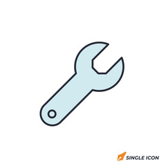 wrench icon vector illustration. wrench symbol isolated on white background