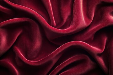 Fototapeta premium Elegant deep red fabric arranged in luxurious folds, perfect for various design and textile projects.
