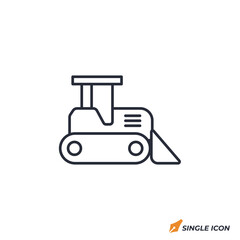 bulldozer icon vector illustration. bulldozer symbol isolated on white background