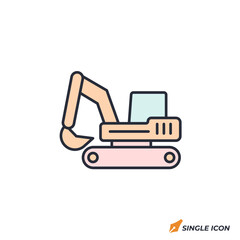 excavator icon vector illustration. excavator symbol isolated on white background