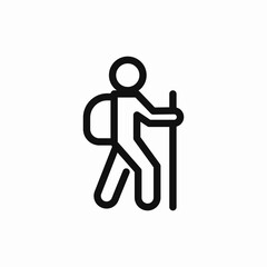 hiking tourist icon sign vector