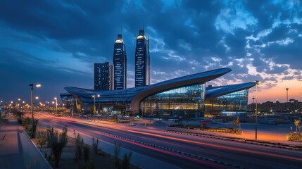 Fototapeta premium KAFD Buildings in Riyadh. AI generated illustration