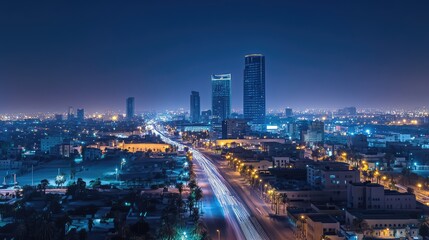 Obraz premium KAFD Buildings in Riyadh. AI generated illustration