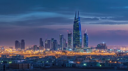 Fototapeta premium KAFD Buildings in Riyadh. AI generated illustration