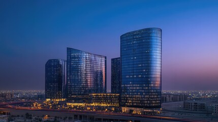 Fototapeta premium KAFD Buildings in Riyadh. AI generated illustration