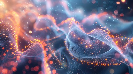 Obraz premium Modern digital abstract 3D background. Can be used in the description of network abilities, technological processes, digital storages, science, education