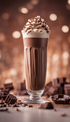 Gourmet chocolate milkshake vertical