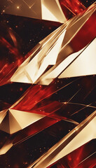 Red gold black elegant abstract geometric presentation vertical