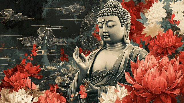  bodhisattva lord buddha statue monk meditating buddhism culture religion