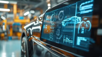 EV Technology Interface. AI generated illustration