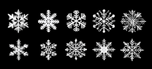 Isolated Snowflake Collection
