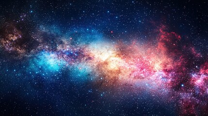   Image of cosmos featuring stars in various shades of blue and pink with a brilliant white one at the focal point