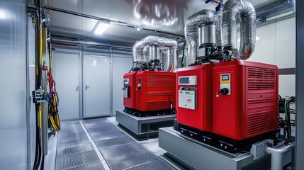 Generator Room with Power Backup. AI generated illustration