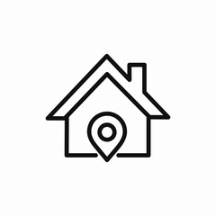 house real estate location pin icon sign vector